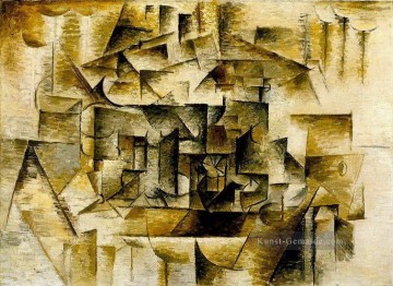  1910 - Stillleben avec verre et citron 1910 kubistisch